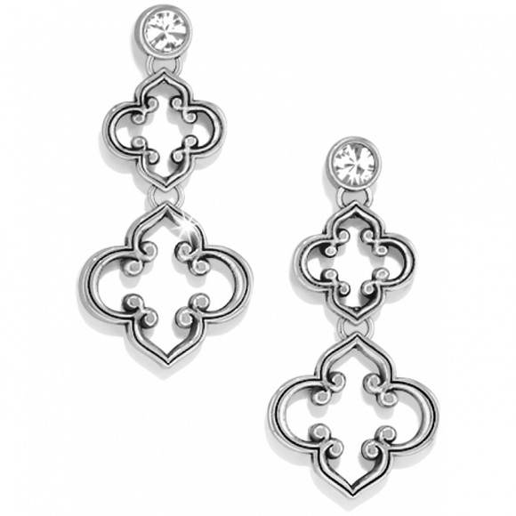 BRIGHTON Toledo Post Drop Earrings • JE9332 • Silver Plated • Double Clover - Picture 9 of 11